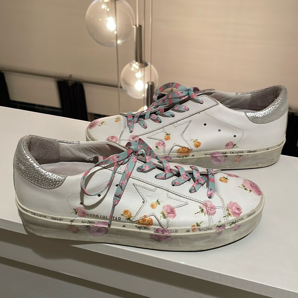 RARE Golden Goose Hi Star Floral Sneakers